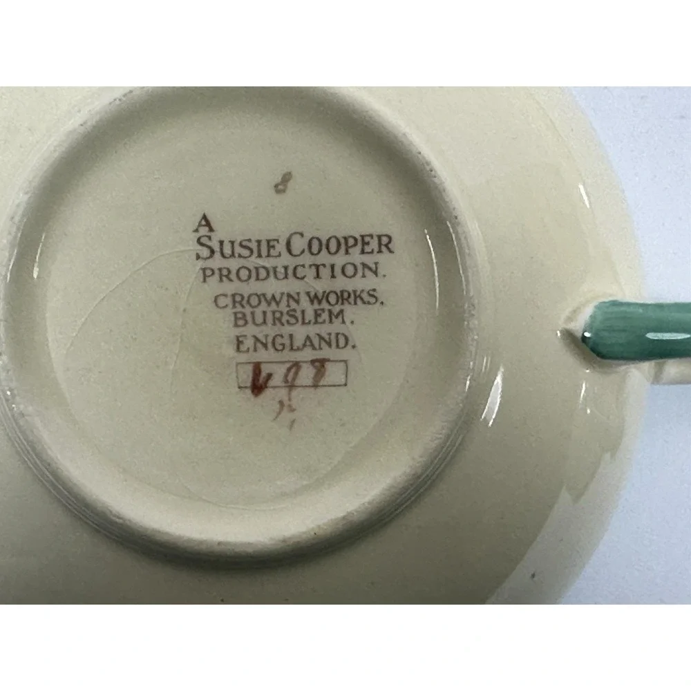 Susie Cooper Wedding Band/Ring Soup Bowl Underplate Art Deco 1930s Set Of 2